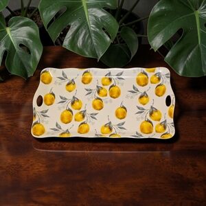 Lemons Flora 15" Platter Serving Tray Grace Fine Porcelain